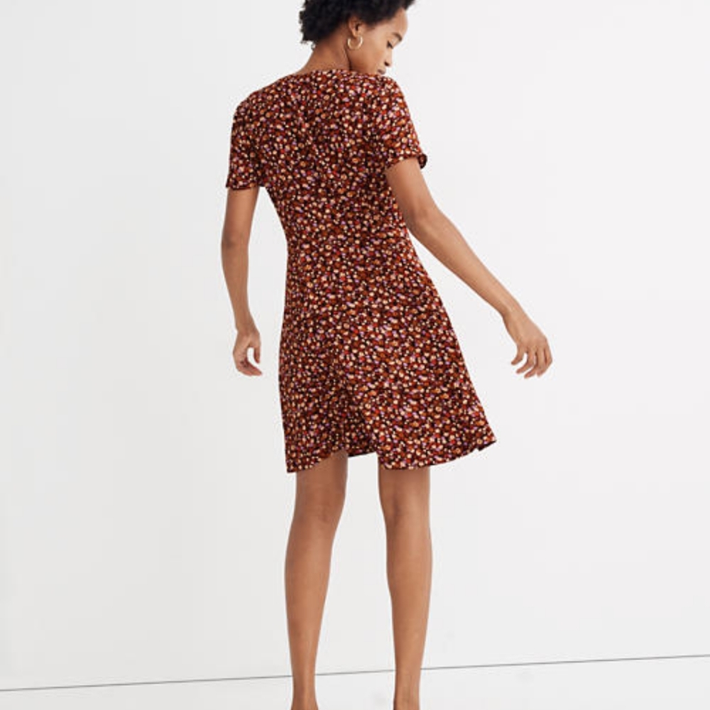 MADEWELL Button Front Mini Dress In Spring Prairie - Picture 2 of 10